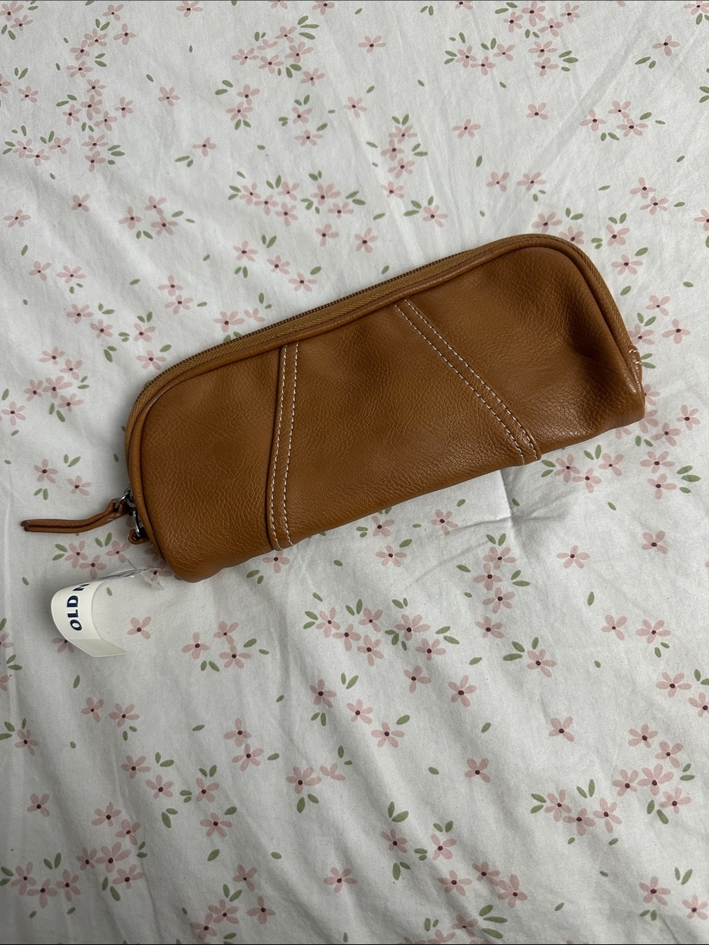 Old Navy Tan Leather-Look Wristlet Clutch